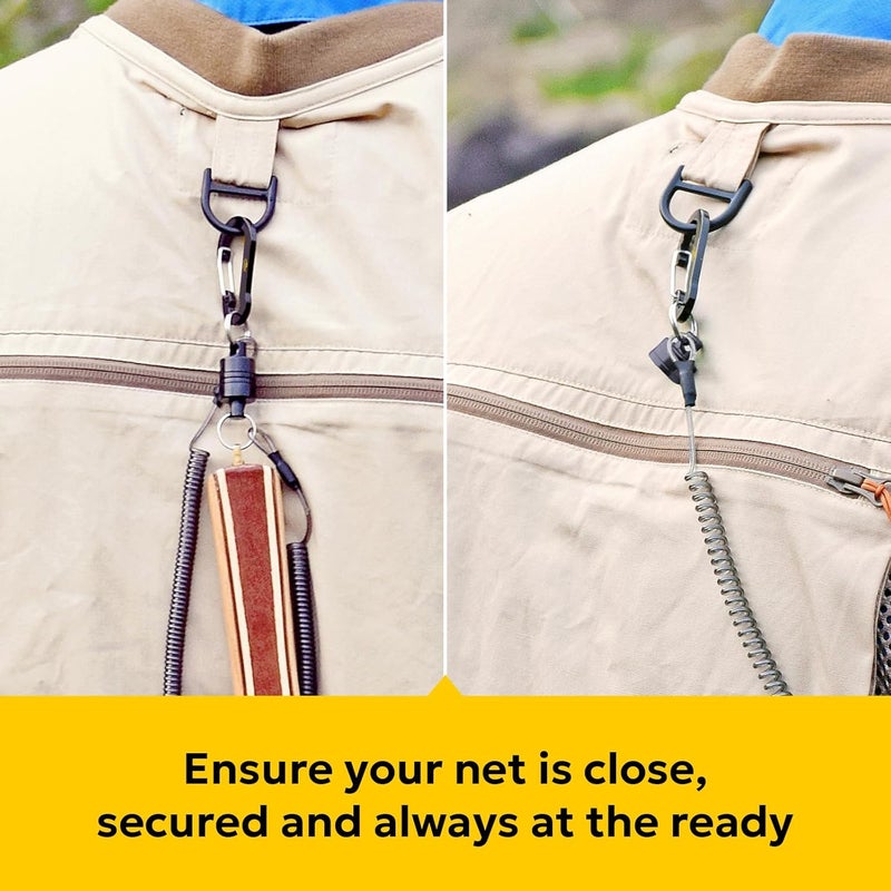 sf. Strongest Magnetic Net Release Magnetic Keychain Fly Fishing Net Retractor Magnet Clip Holder Retractor with Retractable Coiled Lanyard Carabiner - Image 5